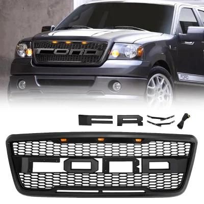 F150 Raptor Style Grille Front Grill Matte Black for Ford F-150 with Letters F, R