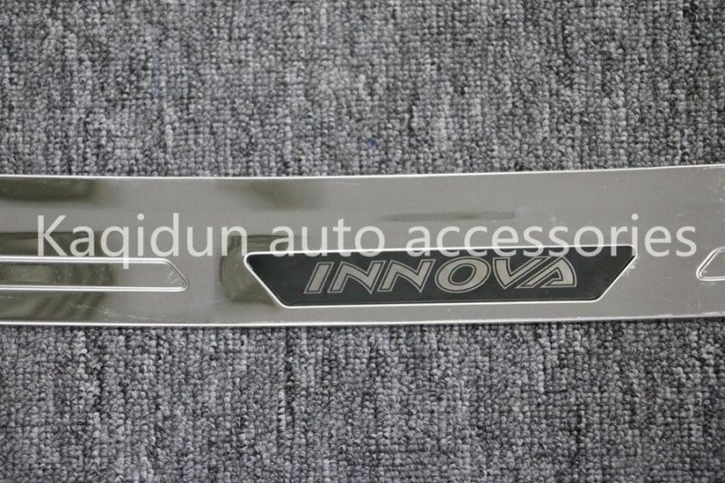 Stainless Steel Car Rear Raised Trunk Interior Protect Plate Rear Bumper Plate for Toyota Innova 2016