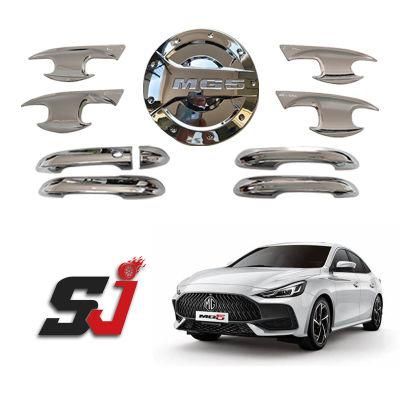 Chrome Black Gas Fuel Tank Side Door Handle Bowl Cover Decor Trim for 2021 Mg5