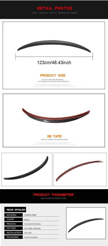 Carbon Fiber Rear Spoiler for BMW F87 M2 F22 220I 228I M235I M Sport Coupe 2-Door 14-17 (Fits: F22 F87 M2)