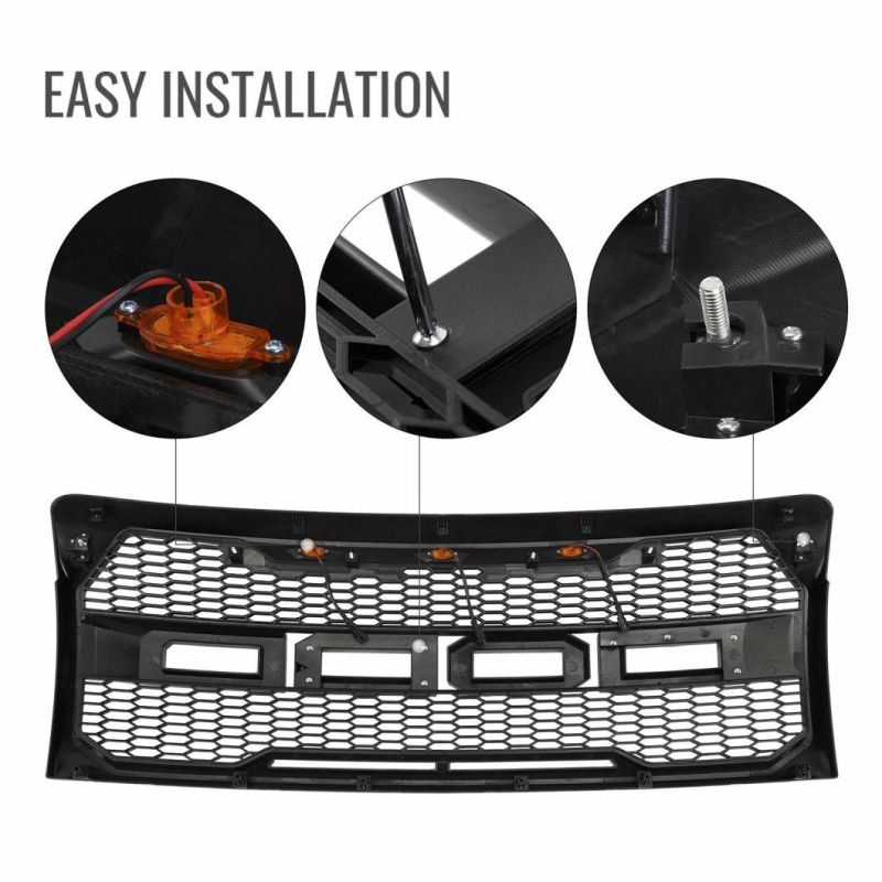 Conversion Front Hood Grille LED Grille for 2009-2014 Ford F150 Style