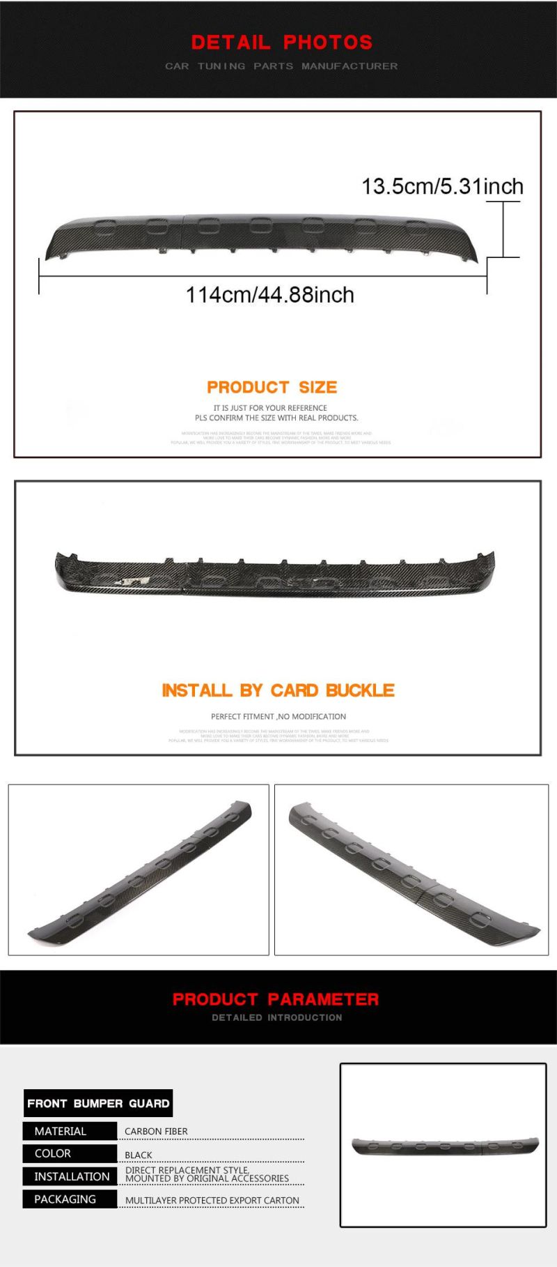 Carbon Fiber Front Bumper Guard for Mercedes-Benz G-Class W463 G65 G550 G63 Amg 2019