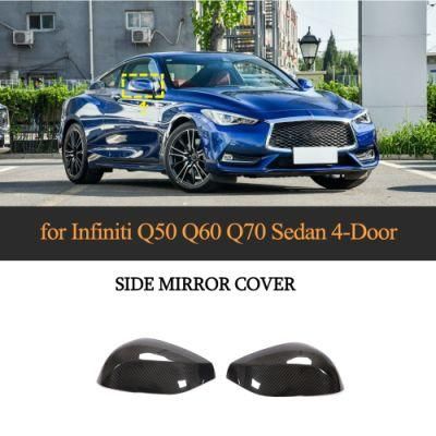 Dry Carbon Fiber Rearview Mirror Covers for Infiniti Q50 Q60 Q70 Sedan 4-Door 2013 - 2021