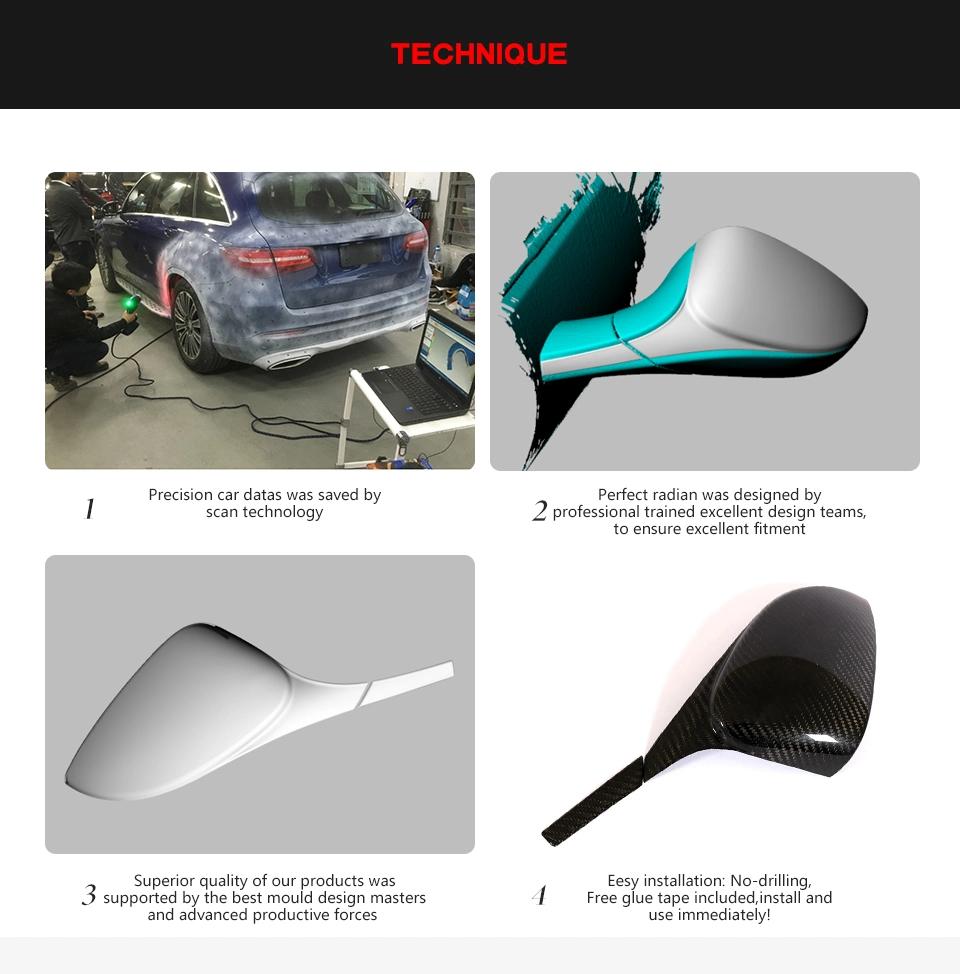 Carbon Fiber Wing Mirror Covers for Ferrari 458 Italia Coupe Spider Convertible 11-16