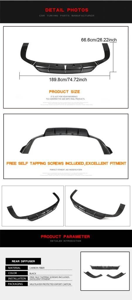 Carbon Fiber Rear Diffuser for BMW X5 G05 M Sport Utility 4-Door 2019