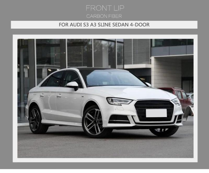 Carbon Fiber Front Lip for Audi S3 A3 Sline Base Prestige Progressiv Premium Plus Sedan 4-Door17-19