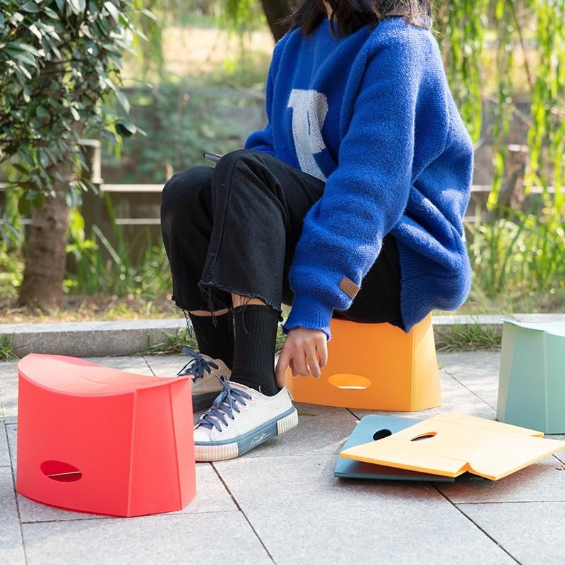 Portable Outdoor Stool Plastic Paper Folding Stool 7 Inch Lightweight Not Take up Space Simple Household Thickened Wyz19177