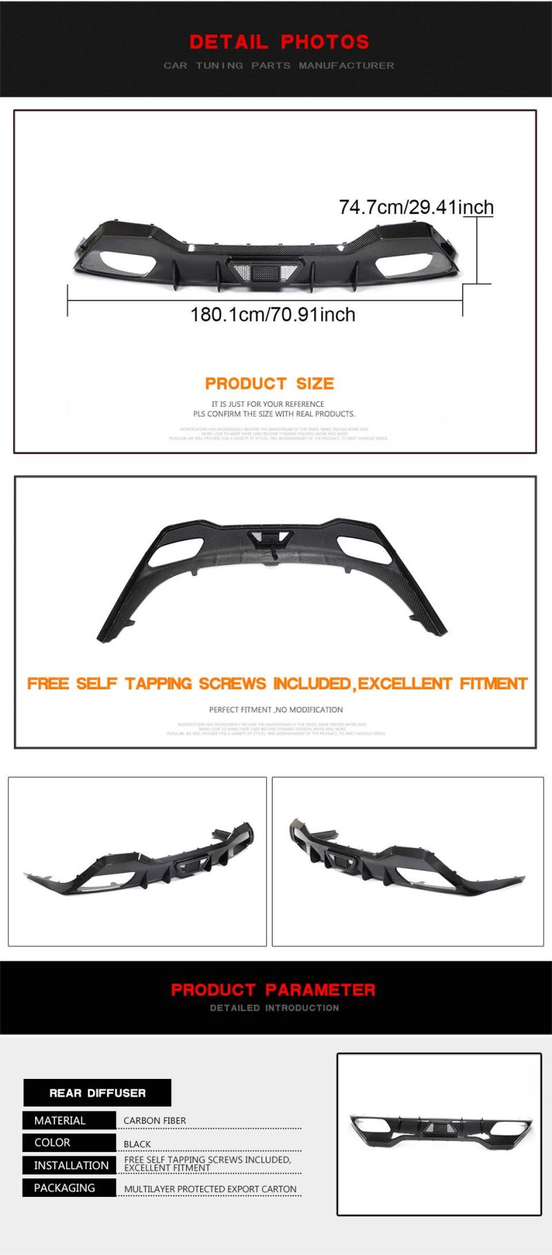 Dry Carbon Fiber G16 Rear Diffuser for BMW 8 Series M850I Xdrive Gran 4D 2018-2020