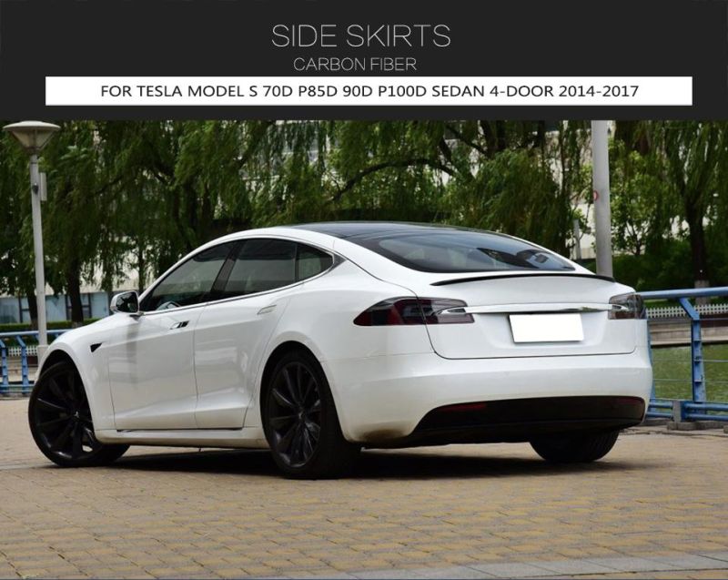 Rz Style Carbon Fiber Side Door Skirts for Tesla Model S 14-17 (fits: Model S)
