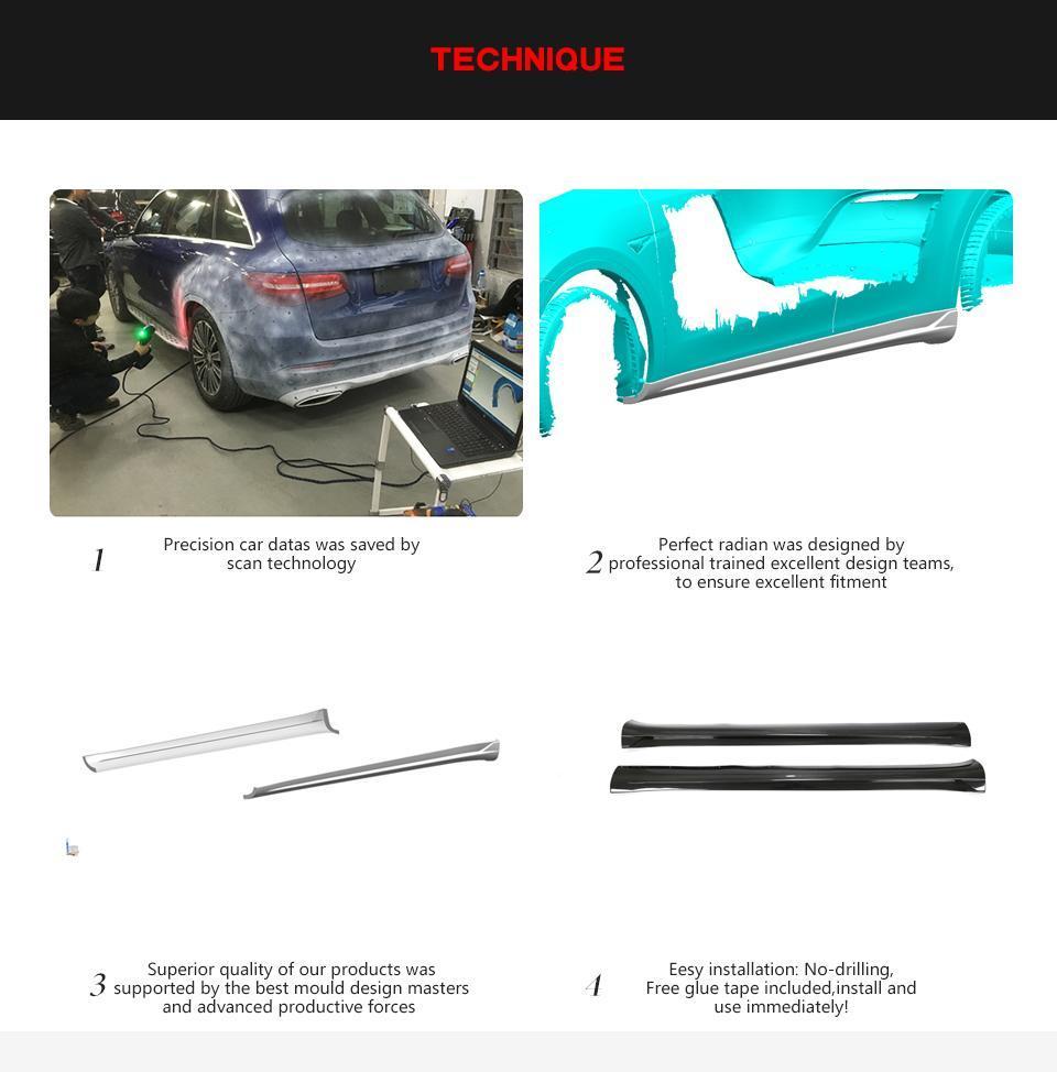 Dry Carbon Fiber Side Skirts for Tesla Model Y Cuv 2019-2022