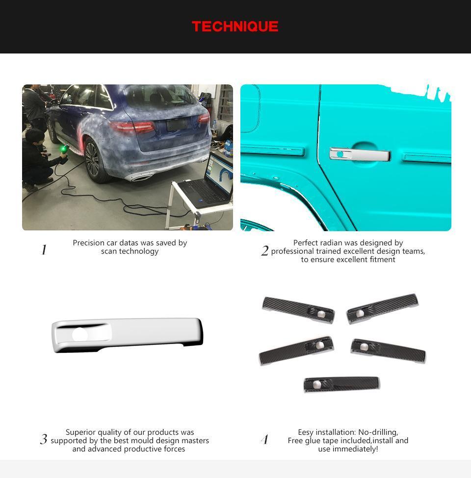 Dry Carbon Fiber Door Handle Covers for Benz Mercedes W464 W463A G Class Wagon G63