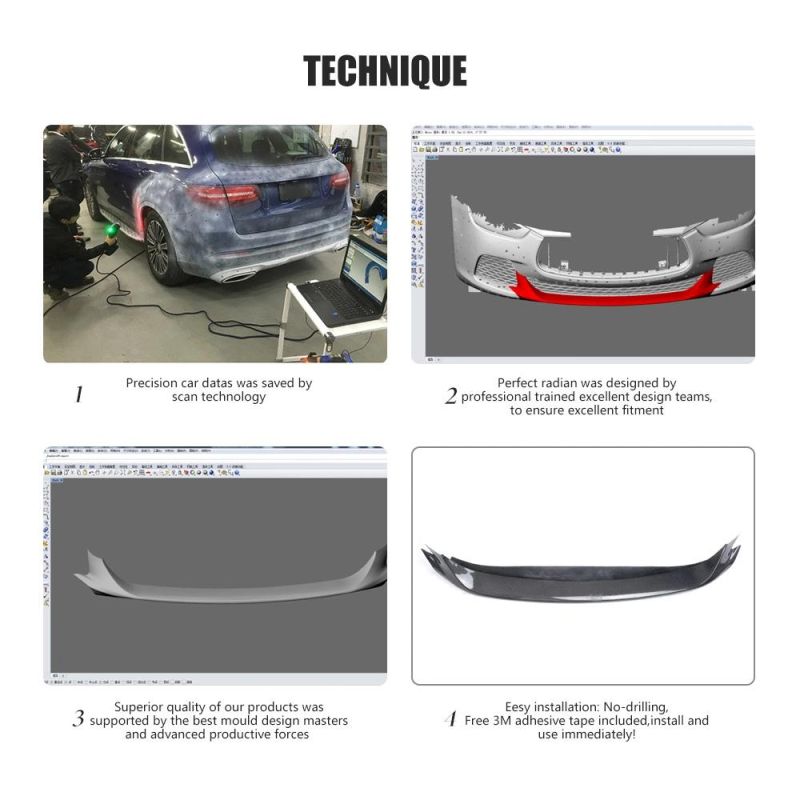 Carbon Fiber Front Bumper Lip Spoiler for for Maserati Ghibli S Q4 Sedan 4-Door 2014-2017
