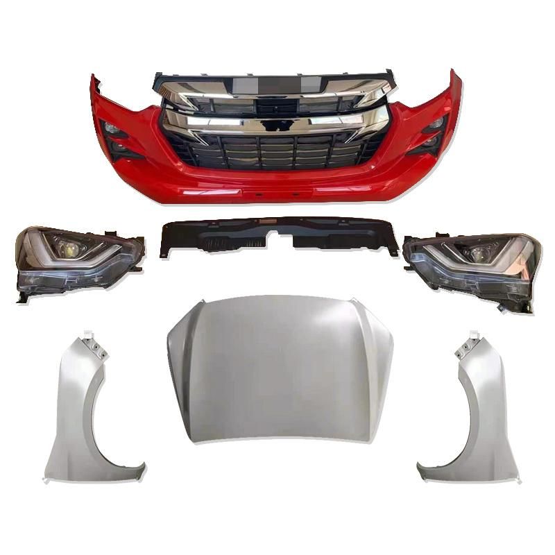 Car Front Rear Bumper Modified Facelift Wide Conversion Body Kit Bodykit for Isuzu Dmax 2016-2019 Change Upgrade to 2021