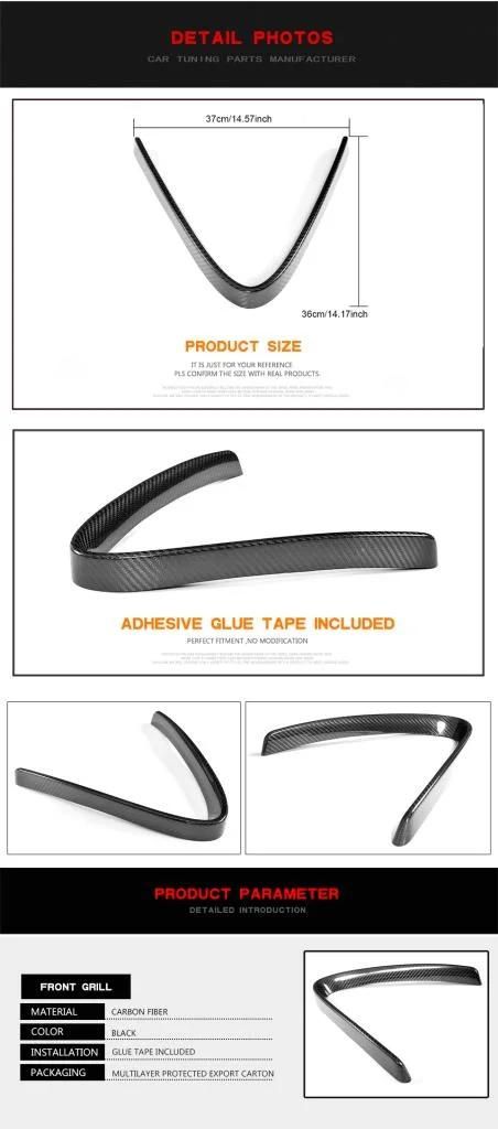 Carbon Fiber Front Grille Cover Trim for Alfa Romeo Giulia 4-Door 2015-2018