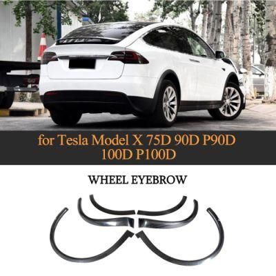 Carbon Fiber Car Wheel Arch Fender Flares Trim for Tesla Model X 2016-2018