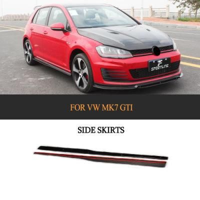 Carbon Fiber Car Side Skirts Extensions for VW Golf VII 7 Gti Mk7 2014