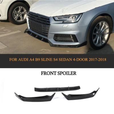 3PCS/Set Carbon Fiber S4 Front Lip for Audi A4 B9 Sline S4 Sedan 4-Door 17-18