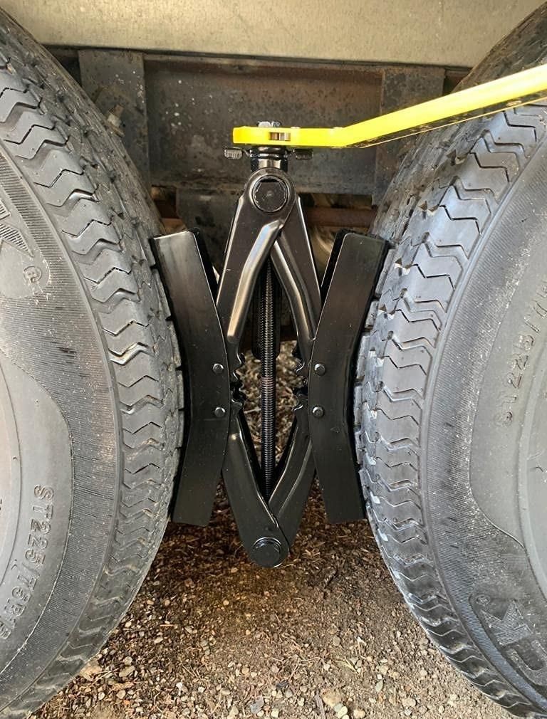 Tandem Wheel Chock/Lock, X Scissor Chock Tire Stabilizer Electric or Manual