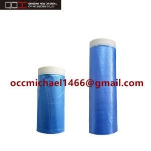 Auto Blue Film Adhesive Overspray Absorb 550mm 1800mm 2700mm Pretaped Masking Film