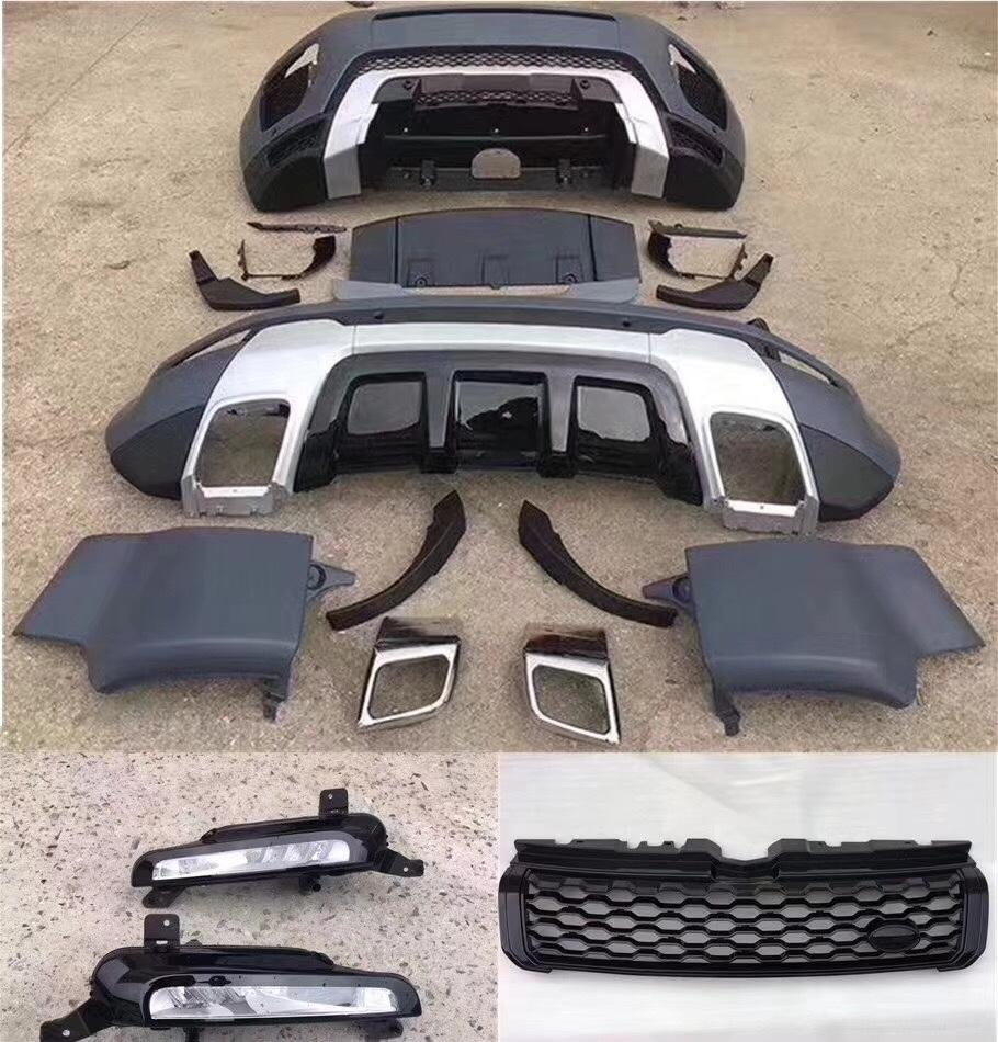Full Body Kit for 2016 Range Rover Evoque Dynamic Style Bumper Set for 2010-2015 Evoque Prestige Upgrade Facelift