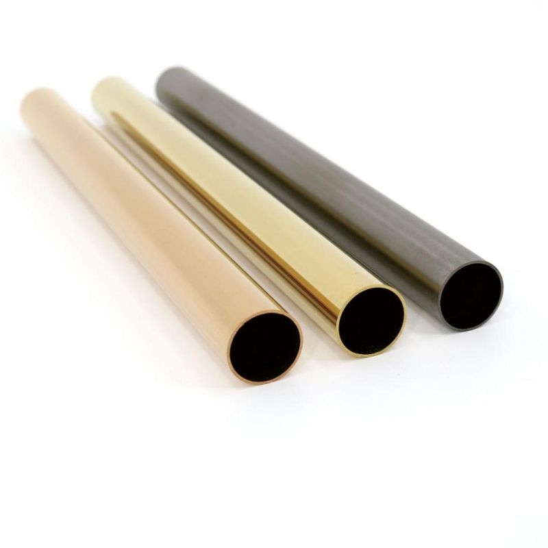 Stainless Steel Welded Flat Sided Oval Pipes (Tubes) with Titanium-Plated for Cars