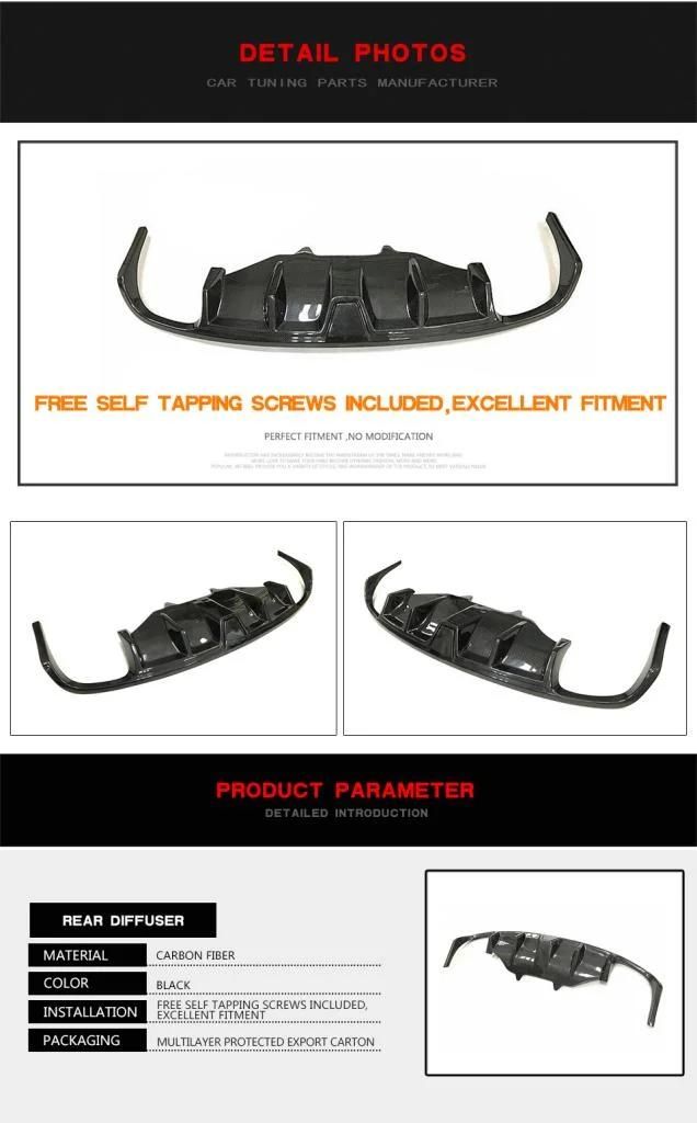 Carbon Fiber Rear Bumper Diffuser for Porsche Macan