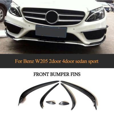 Carbon Fiber Front Bumper Canards Trim for Benz Sport Sedan W205 C300 C350 C200 2014-2017