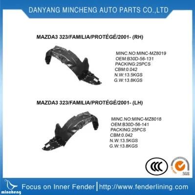 Car Body Parts Auto Accessory Car Spare Part Front Fender Inner Liner Fender for Mazda 5