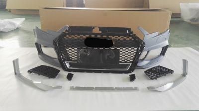 Factory Sale Auto Body Kits Spare Parts Front Bumper Grilles with Fog Lamps for Audi A3 RS3 2017-2019
