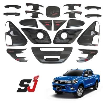 Top Quality Black Chrome Combo Body Set Garnish Fits 2016 Hilux Revo