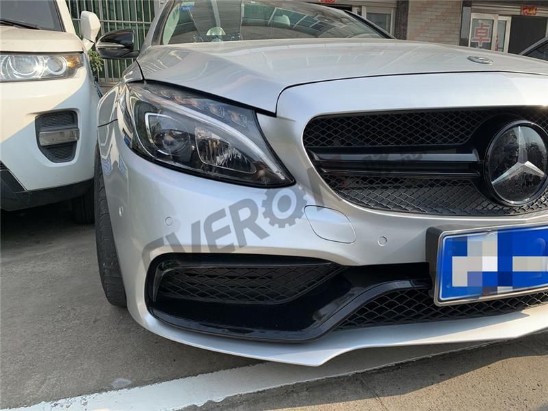 High Quality C63 Auto Parts Body Kit for Mercedes Benz W205 Modified to 2016 C63 Amg Style Bumper with Grille