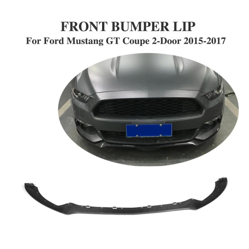 Carbon Fiber Front Bumper Chin Lip Splitter for Ford Mustang Gt Coupe 2-Door 2015-2017