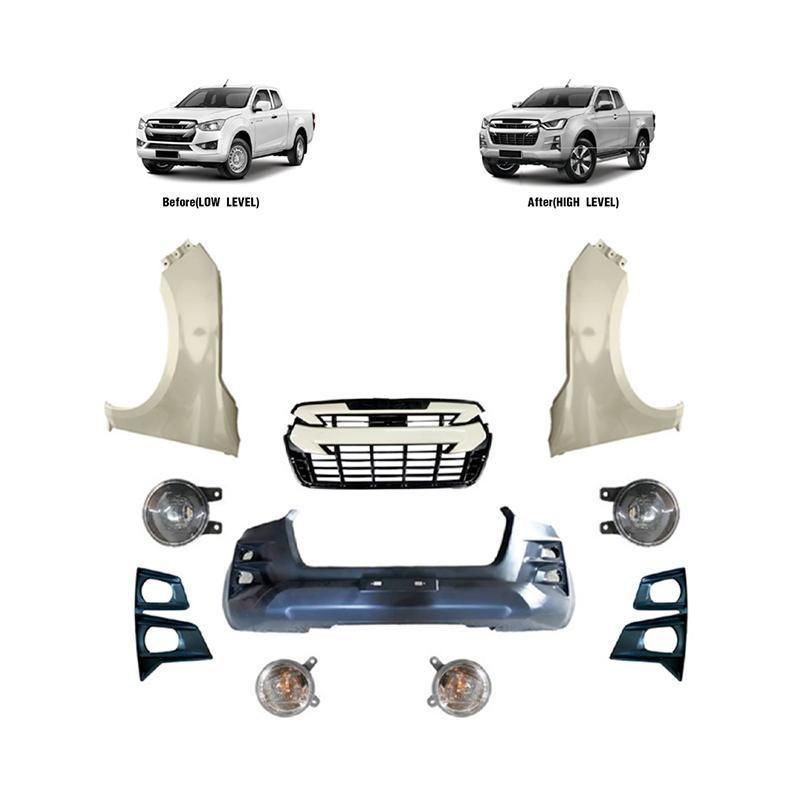 2021 Car Front Rear Bumper Facelift Wide Conversion Body Kit Bodykit for Isuzu D-Max 2020 Low Level Upgrade to High Level
