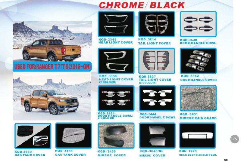 Car Accessories Door Handle Bowl Cover Insert Trims for Ford Ranger 2012~on