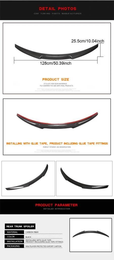 Carbon Fiber Car Rear Trunk Spoiler for Alfa Romeo Giulia Sedan 4-Door 2017-2020