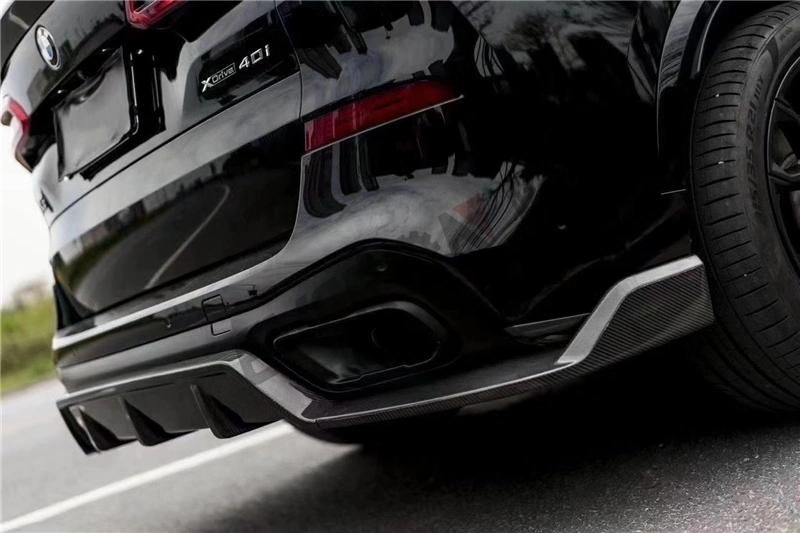 Auto Areo Kit Black Knight in Carbon Looking Body Kit Front Lip Side Skirts Spoiler for BMW X5 G05 2019-2021