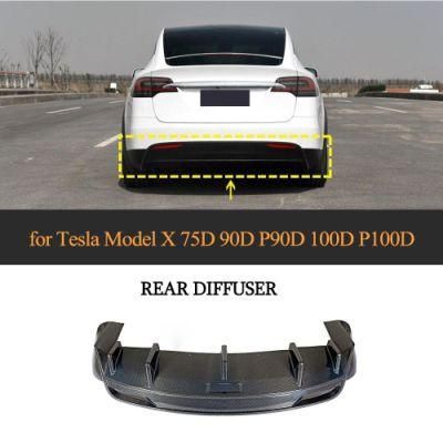 Carbon Fiber Rear Bumper Diffuser for Tesla Model X 75D 90d P90d 100d P100d 2016-2018