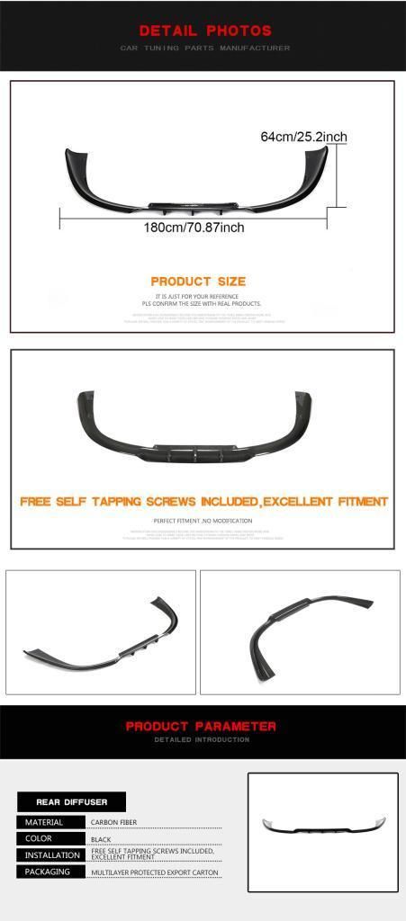 Carbon Fiber Rear Bumper for Porsche 911 2-Door 2020-2021