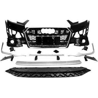 RS4 Front Bumper Auto Modified High Quality PP Material Front Bumper with Grill for Audi A4 S4 B9 Body Kit 2017-2019