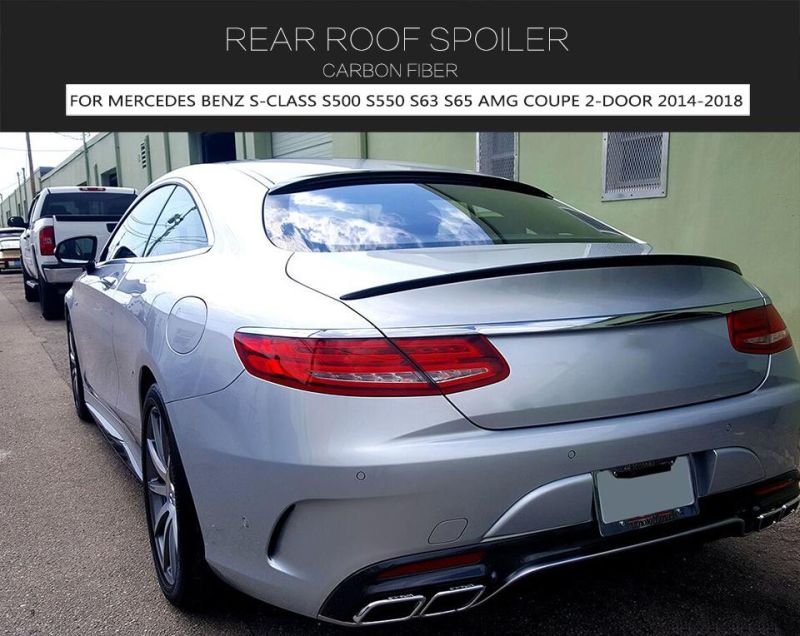 Carbon Fiber Rear Window Spoiler for Mercedes Benz S-Class S500 S550 S63 S65 Amg Coupe 2-Door 14-18